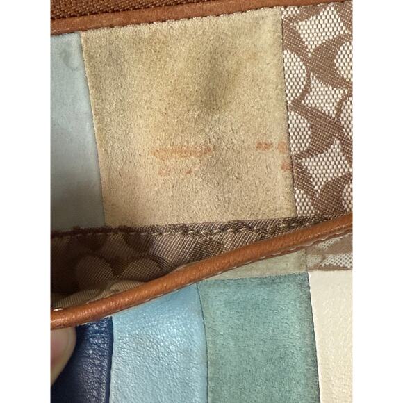 COACH 2362 Patchwork Swing Pack Crossbody Adjustable Leather Strap Suede Y2k - Picture 12 of 15